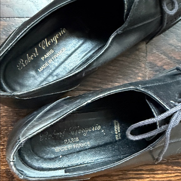 Black Lace-Up Casual Leather platform Shoes - Picture 3 of 7